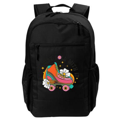 Just Roll With It Roller Skating Retro Summer Vintage Roller Backpack