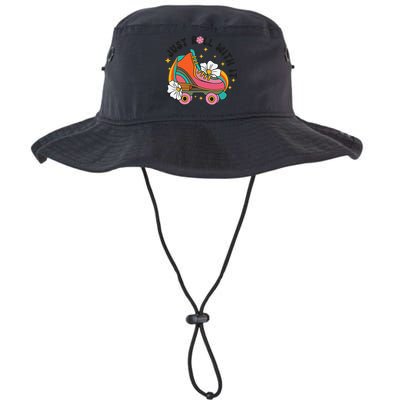 Just Roll With It Roller Skating Retro Summer Vintage Roller Bucket Hat