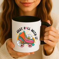 Just Roll With It Roller Skating Retro Summer Vintage Roller Mug