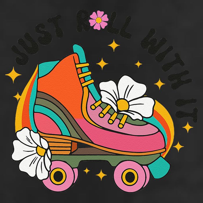 Just Roll With It Roller Skating Retro Summer Vintage Roller Beanie