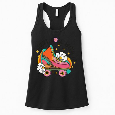 Just Roll With It Roller Skating Retro Summer Vintage Roller Womens Tank Top
