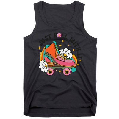 Just Roll With It Roller Skating Retro Summer Vintage Roller Tank Top