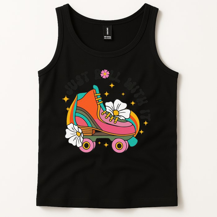 Just Roll With It Roller Skating Retro Summer Vintage Roller Tank Top
