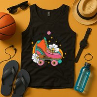 Just Roll With It Roller Skating Retro Summer Vintage Roller Tank Top