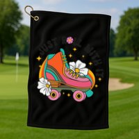 Just Roll With It Roller Skating Retro Summer Vintage Roller Golf Towel