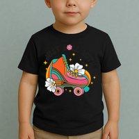 Just Roll With It Roller Skating Retro Summer Vintage Roller Toddler T-Shirt