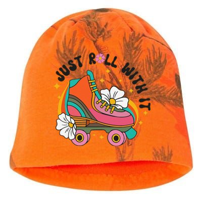 Just Roll With It Roller Skating Retro Summer Vintage Roller Kati - Camo Knit Beanie