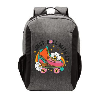 Just Roll With It Roller Skating Retro Summer Vintage Roller Vector Backpack