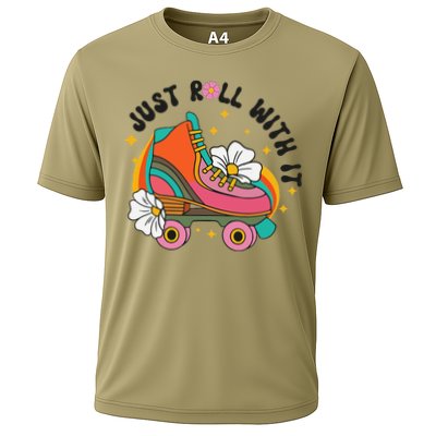 Just Roll With It Roller Skating Retro Summer Vintage Roller Performance Shirt