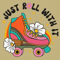 Just Roll With It Roller Skating Retro Summer Vintage Roller Performance Shirt