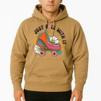 Just Roll With It Roller Skating Retro Summer Vintage Roller Hoodie
