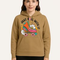 Just Roll With It Roller Skating Retro Summer Vintage Roller Hoodie