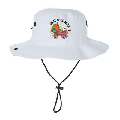 Just Roll With It Roller Skating Retro Summer Vintage Roller Legacy Cool Fit Booney Bucket Hat