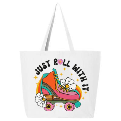 Just Roll With It Roller Skating Retro Summer Vintage Roller 25L Jumbo Tote