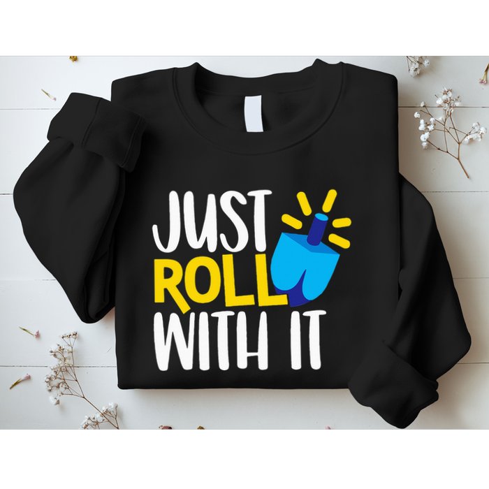 Just Roll with It Funny Matching Family Hanukkah Chanukah Sweatshirt