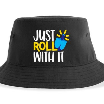 Just Roll with It Funny Matching Family Hanukkah Chanukah Sustainable Bucket Hat