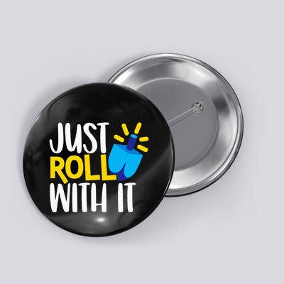 Just Roll with It Funny Matching Family Hanukkah Chanukah Button