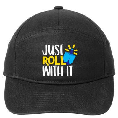 Just Roll with It Funny Matching Family Hanukkah Chanukah 7-Panel Snapback Hat