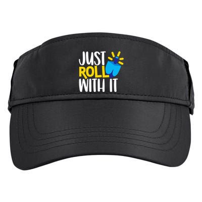 Just Roll with It Funny Matching Family Hanukkah Chanukah Adult Drive Performance Visor