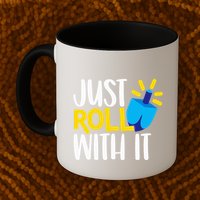 Just Roll with It Funny Matching Family Hanukkah Chanukah Mug