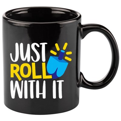 Just Roll with It Funny Matching Family Hanukkah Chanukah 11oz C Handle Ceramic Mug
