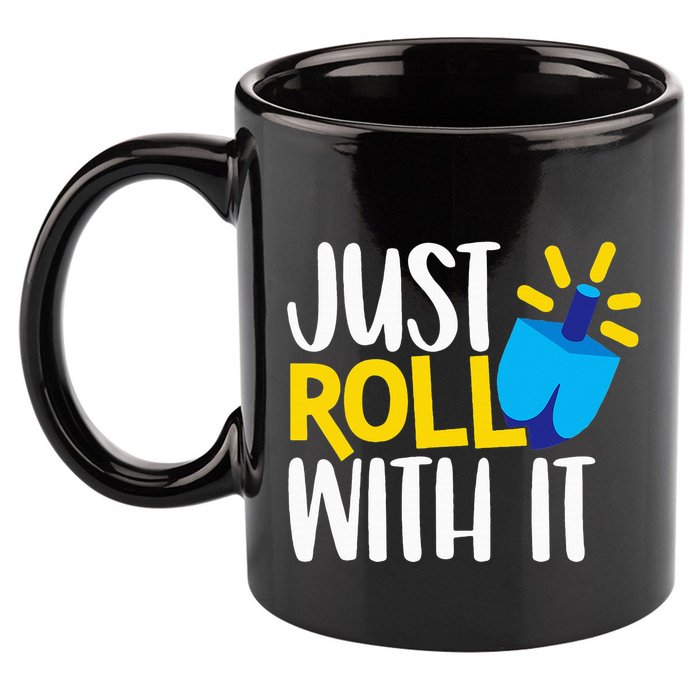 Just Roll with It Funny Matching Family Hanukkah Chanukah 11oz C Handle Ceramic Mug