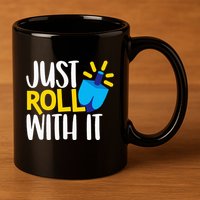 Just Roll with It Funny Matching Family Hanukkah Chanukah 11oz C Handle Ceramic Mug