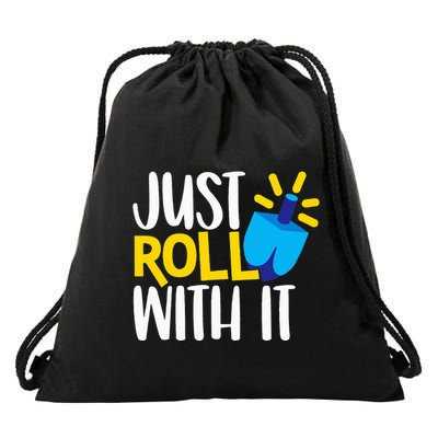 Just Roll with It Funny Matching Family Hanukkah Chanukah Drawstring Bag