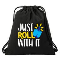 Just Roll with It Funny Matching Family Hanukkah Chanukah Drawstring Bag
