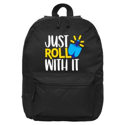 Just Roll with It Funny Matching Family Hanukkah Chanukah 16 in Basic Backpack