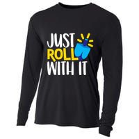 Just Roll with It Funny Matching Family Hanukkah Chanukah Cooling Performance Long Sleeve Crew