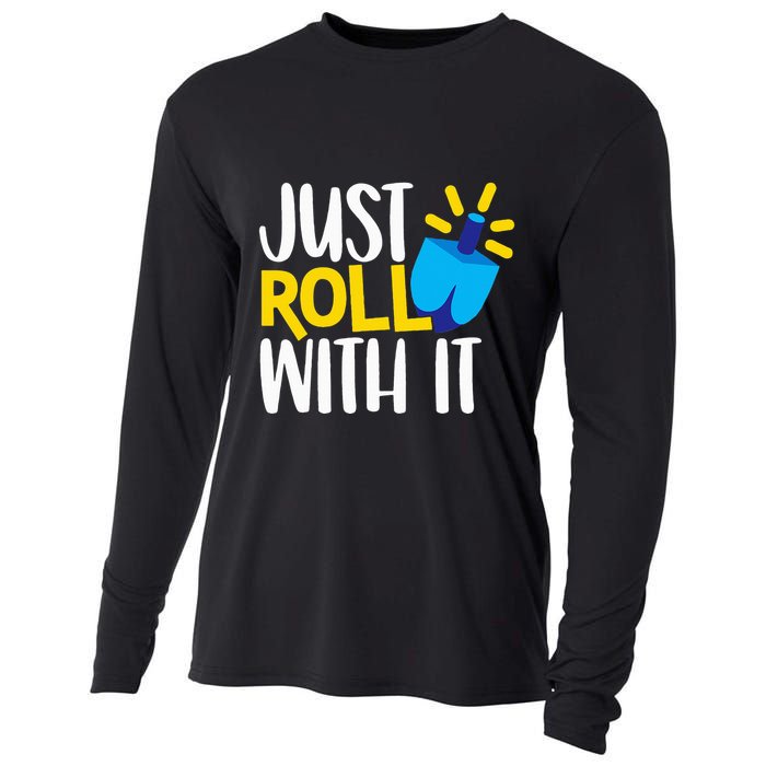 Just Roll with It Funny Matching Family Hanukkah Chanukah Cooling Performance Long Sleeve Crew