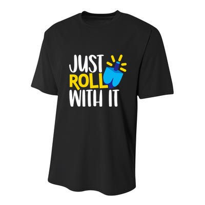 Just Roll with It Funny Matching Family Hanukkah Chanukah Youth Performance Sprint T-Shirt