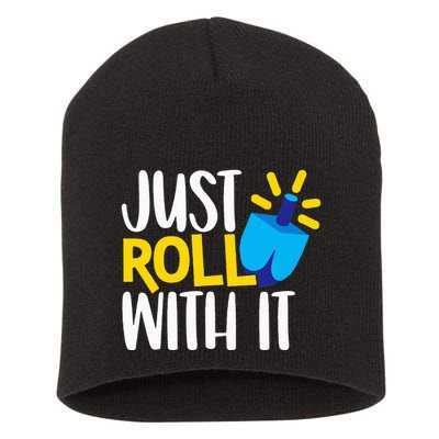 Just Roll with It Funny Matching Family Hanukkah Chanukah Short Acrylic Beanie