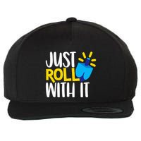 Just Roll with It Funny Matching Family Hanukkah Chanukah Wool Snapback Cap