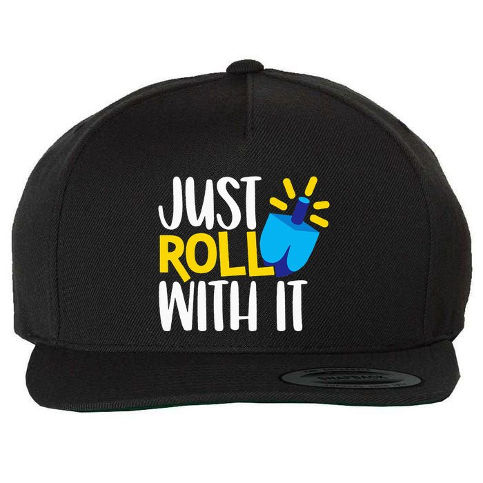 Just Roll with It Funny Matching Family Hanukkah Chanukah Wool Snapback Cap