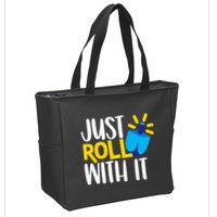 Just Roll with It Funny Matching Family Hanukkah Chanukah Zip Tote Bag