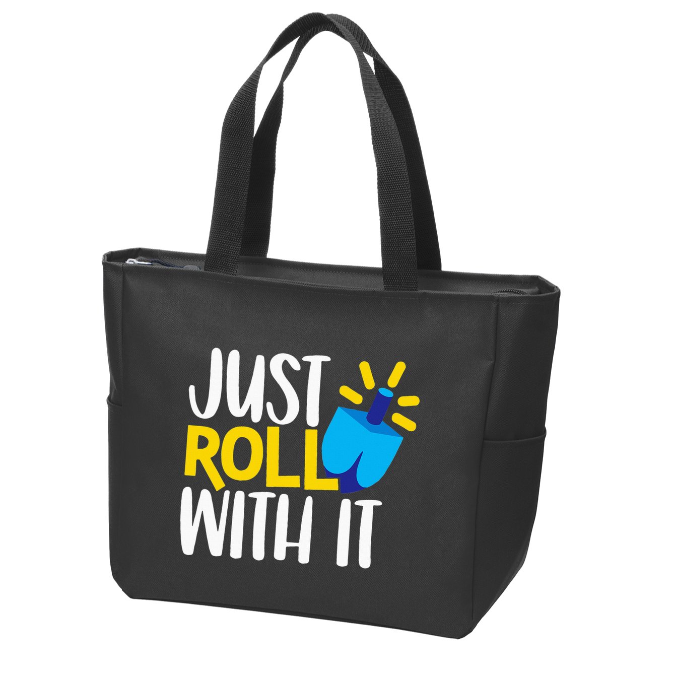 Just Roll with It Funny Matching Family Hanukkah Chanukah Zip Tote Bag