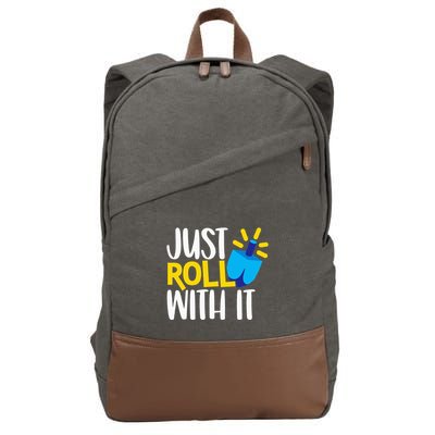 Just Roll with It Funny Matching Family Hanukkah Chanukah Cotton Canvas Backpack