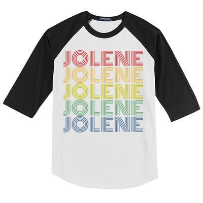 Jolene Retro Wordmark Pattern Vintage Style Kids Colorblock Raglan Jersey