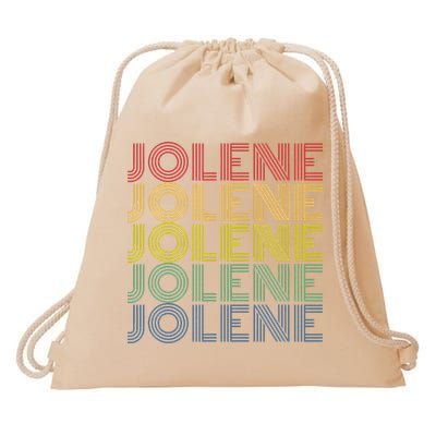 Jolene Retro Wordmark Pattern Vintage Style Drawstring Bag