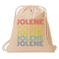 Jolene Retro Wordmark Pattern Vintage Style Drawstring Bag