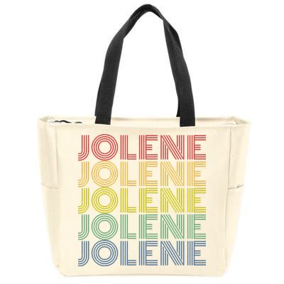 Jolene Retro Wordmark Pattern Vintage Style Zip Tote Bag