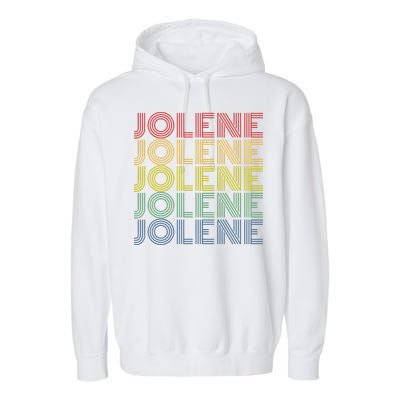 Jolene Retro Wordmark Pattern Vintage Style Garment-Dyed Fleece Hoodie