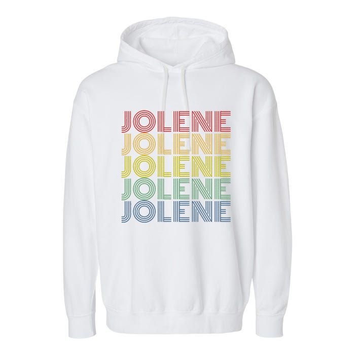 Jolene Retro Wordmark Pattern Vintage Style Garment-Dyed Fleece Hoodie