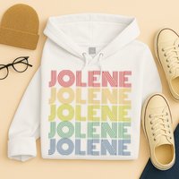 Jolene Retro Wordmark Pattern Vintage Style Hoodie