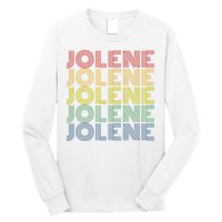 Jolene Retro Wordmark Pattern Vintage Style Long Sleeve Shirt