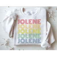 Jolene Retro Wordmark Pattern Vintage Style Sweatshirt