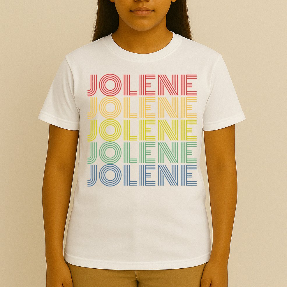 Jolene Retro Wordmark Pattern Vintage Style T-Shirt