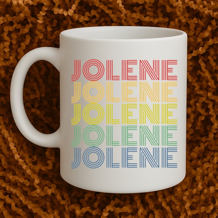 Jolene Retro Wordmark Pattern Vintage Style Mug